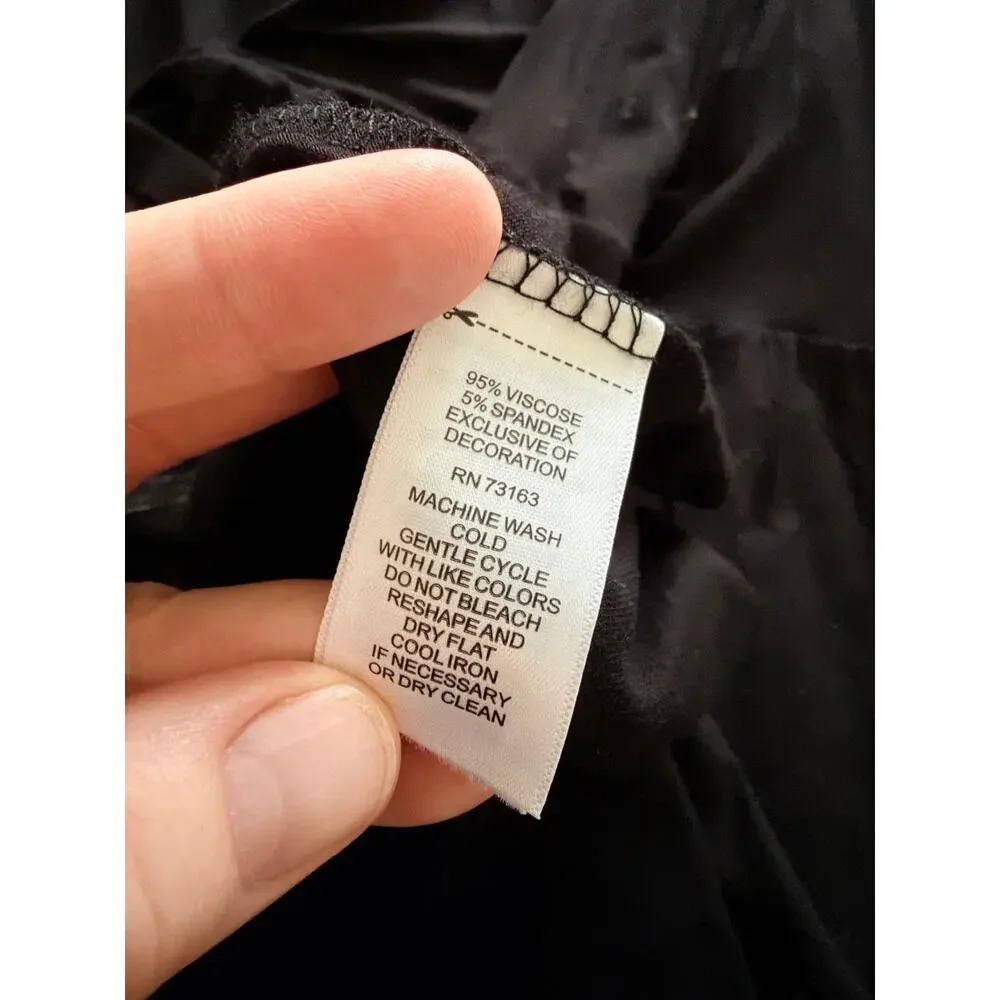 Chic Cupio Black Dress with Elegant White & Cream Embroidery - Women's XL - Picture 7 of 8